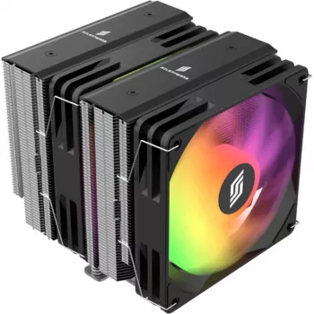 CPU aušintuvas Silentware Titan RGB Dual-Tower su 6 šilumos vamzdeliais ir 2×120 mm PWM A-RGB ventiliatoriais