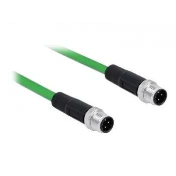 DeLOCK tinklo kabelis M12 (4 kontaktų) (M) į M12 (4 kontaktų) (M) - 5,0 m - SF/FTP - be halogenų - žalias (85920)