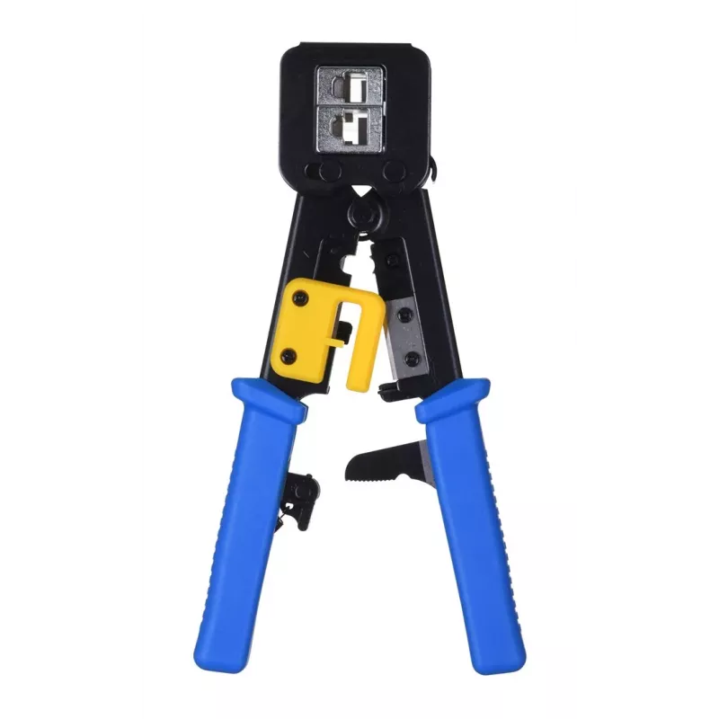 Alantec NI040 crimpimo replės RJ-45, RJ-12, RJ-11 jungtims, plieninė konstrukcija, juodos/mėlynos spalvos