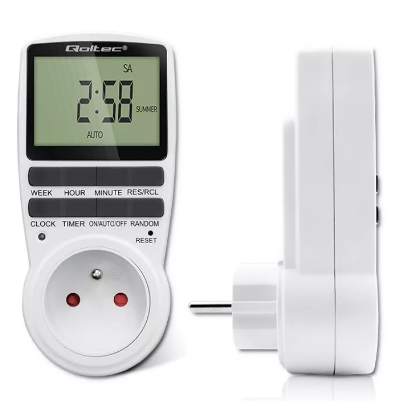 Elektroninis laikmatis QOLTEC PC0628 su LCD ekranu, 24 valandų atgalinis skaičiavimas