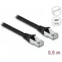 Tinklo kabelis DeLOCK RJ45 Cat.6A 0,5 m juodas
