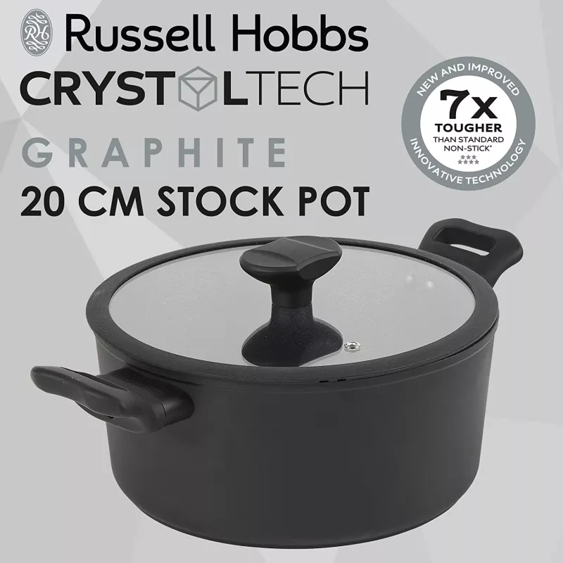 Puodas Russell Hobbs RH01863EU7 20 cm Crystaltech nerūdijančio plieno su stikliniu dangčiu