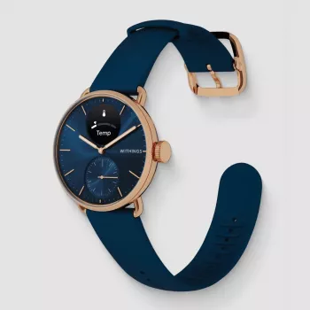 Withings ScanWatch 2 – Laikrodis su EKG, širdies ritmo, SpO2, aktyvumo ir miego stebėjimu (38 mm, mėlyna rožinė auksinė spalva)