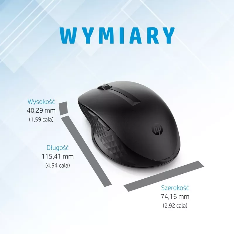 HP 435 belaidė pelė keliems įrenginiams, ambidekstrinė, RF belaidis + Bluetooth, 4000 DPI, juoda