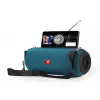Nešiojamas stereofoninis garsiakalbis GEMBIRD SPK-BT-17-G – Bluetooth 5.1, 5 W RMS, 1200 mAh, MicroSD, FM, AUX