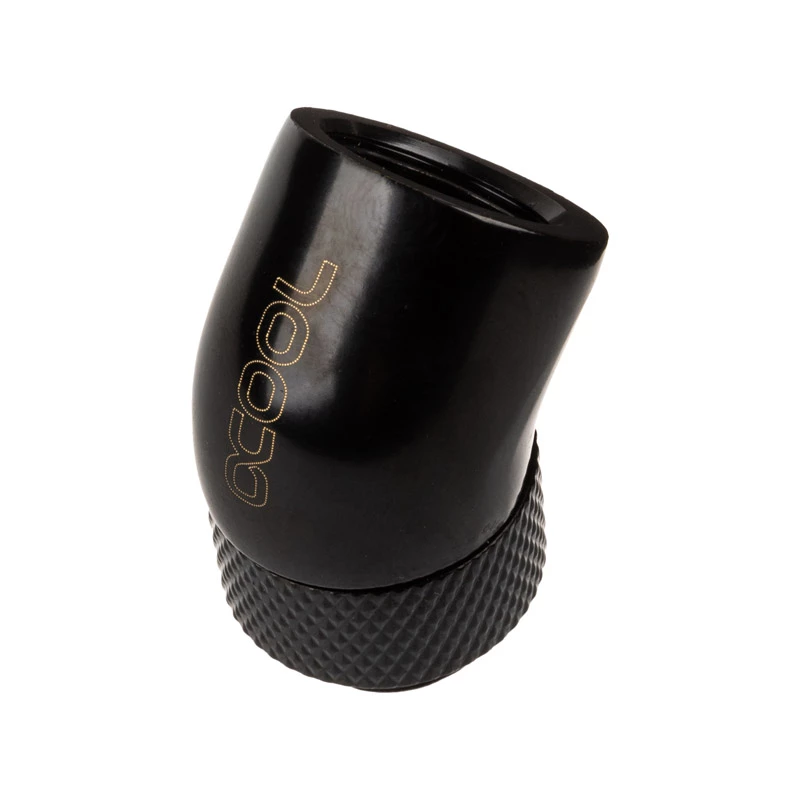 Alphacool 17246 45° kampinė jungtis aušinimo sistemai, 1/4 colio, juoda