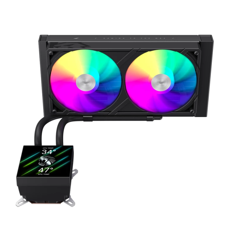 Gamemax GLACIER 240 LCD BK skystinis aušintuvas procesoriui Intel, AMD