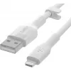 Laidas Belkin Cbl Scicone USB-A LTG 2M balta USB A USB C Lightning