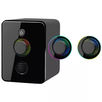 2.1 kompiuterinės garsiakalbių sistemos DEFENDER V12 11W RMS USB, 3,5 mm, žemų dažnių garsiakalbis, juoda, 223×115×130 mm