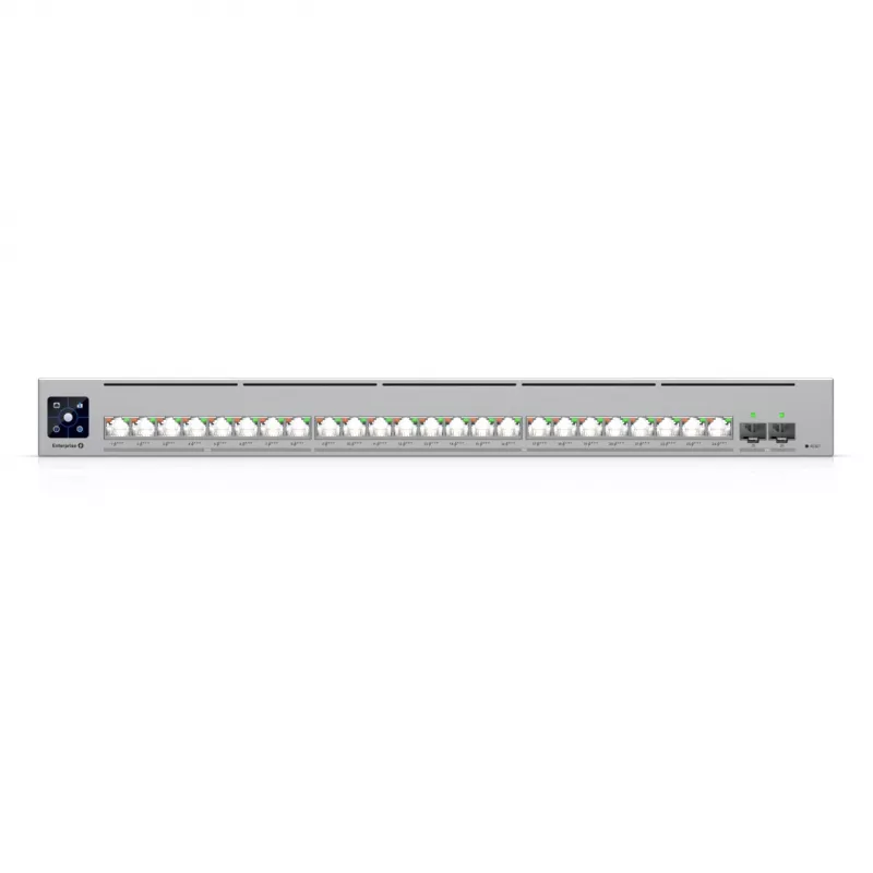 Tinklo jungiklis Ubiquiti UniFi ECS-24-POE — valdomas L2/L3, 24× 10G RJ-45, PoE, 1U, pilkas