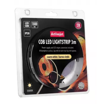 Activejet AJE-COB 3m šilta šviesa LED juostelė Universal strip light Vidaus