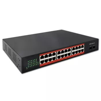 QOLTEC Gigabit Ethernet PoE tinklo jungiklis 24xRJ45 2xSFP