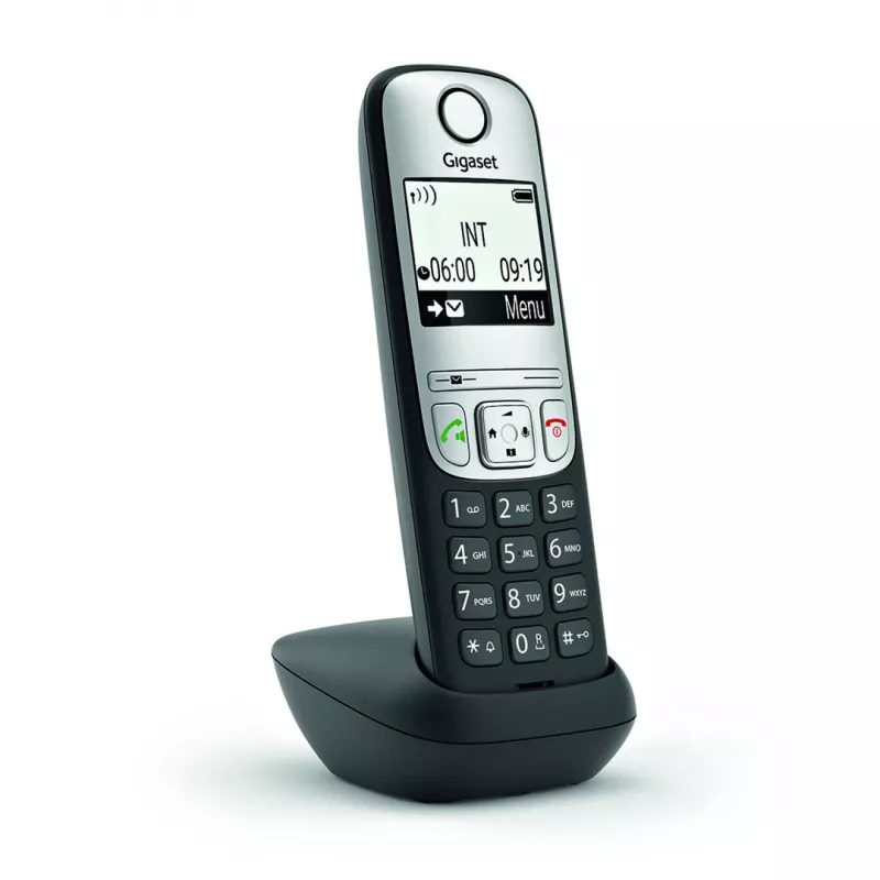 Gigaset A690HX analoginis/DECT telefonas su skambučio numerio atpažinimu, juodas/sidabrinis