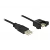 USB ilginimo laidas DELOCK 1m 2xUSB 2.0-A (moteriškas lizdas su tvirtinimu)