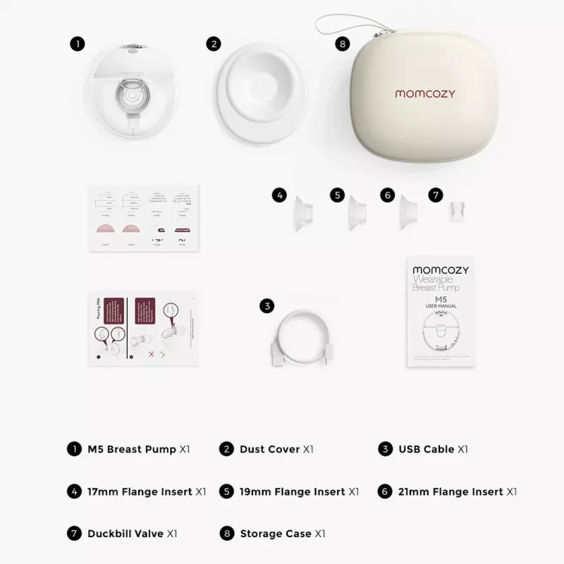 Elektrinis pientraukis Momcozy BP179-GR00BA-A 160 ml, baterija ir tinklo adapteris