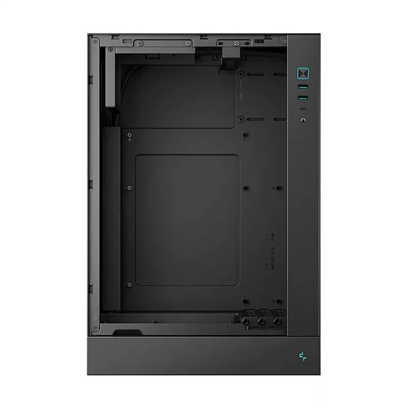 PC korpusas DeepCool CH170 PLUS Tower Black – mikro-ATX/mini-ITX, grūdintas stiklas, USB-C, viršuje montuojamas maitinimo šaltinis