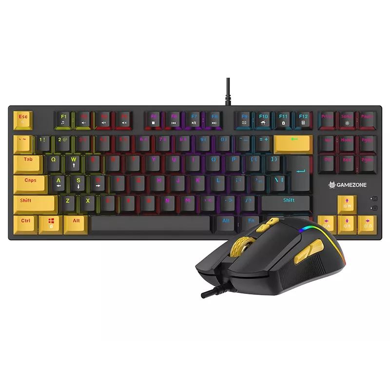 Tracer HORNET 87 klaviatūra ir pelė žaidimams USB QWERTY juoda, geltona