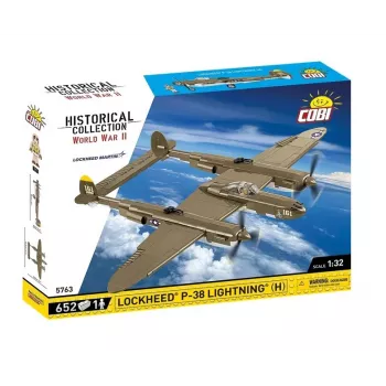Cobi statybiniai blokeliai Lockheed P-38H Lightning rinkinys 5763 – mastelio modelio rinkinys, kolekcinis lėktuvo modelis