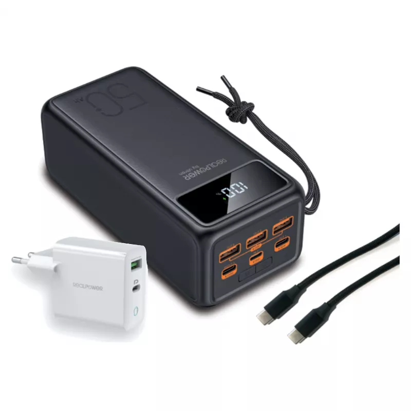 Nešiojamas Powerbankas RealPower PB-56000 PD PRO 56000 mAh