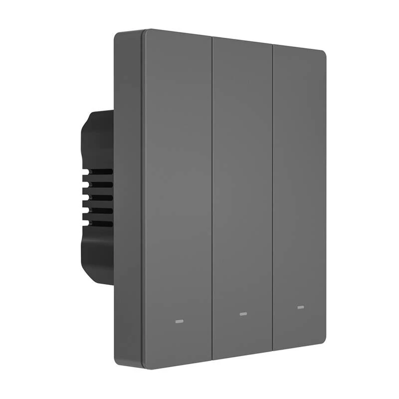 Išmanusis sieninis jungiklis Sonoff M5-3C-80 Wi‑Fi – 3 mygtukai, juodas