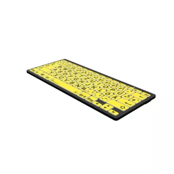 Belaidė Bluetooth klaviatūra Logickeyboard LKB-LPBY-BTPC-DE, QWERTZ, didelės raidės, geltona/juoda