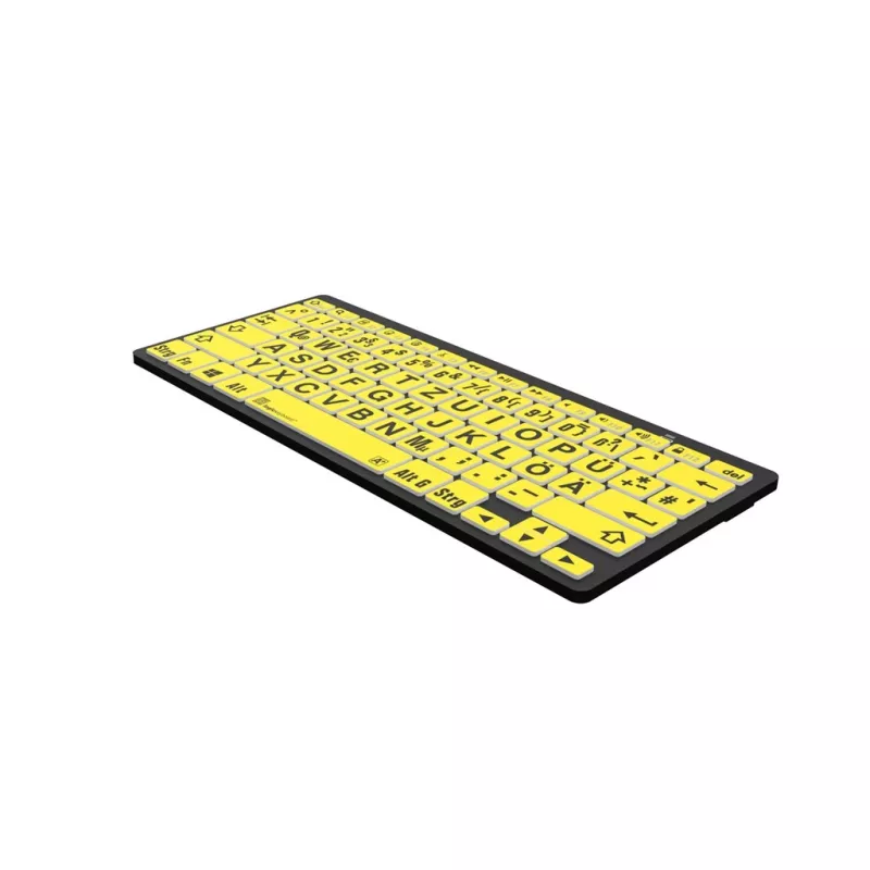 Belaidė Bluetooth klaviatūra Logickeyboard LKB-LPBY-BTPC-DE, QWERTZ, didelės raidės, geltona/juoda