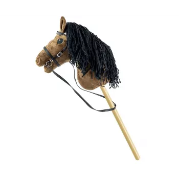 Žaislinis arkliukas ant pagaliuko Hobby Horse Tamsiai Rudas