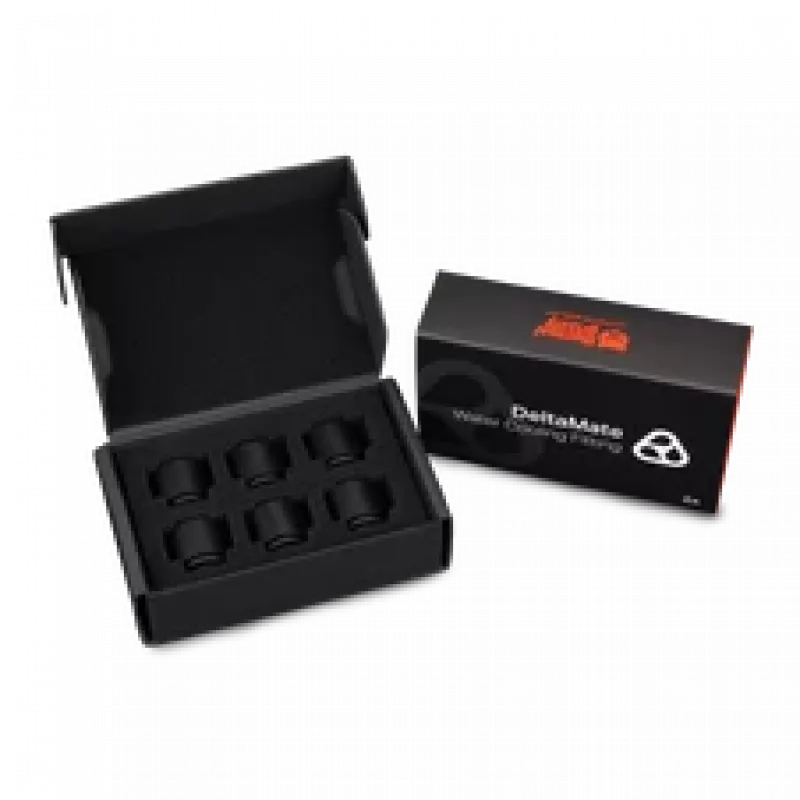 Thermal Grizzly DeltaMate Extender MF14 – vandens aušinimo jungtis, juoda, 6 vnt. (TG-DM-FIT-6007)