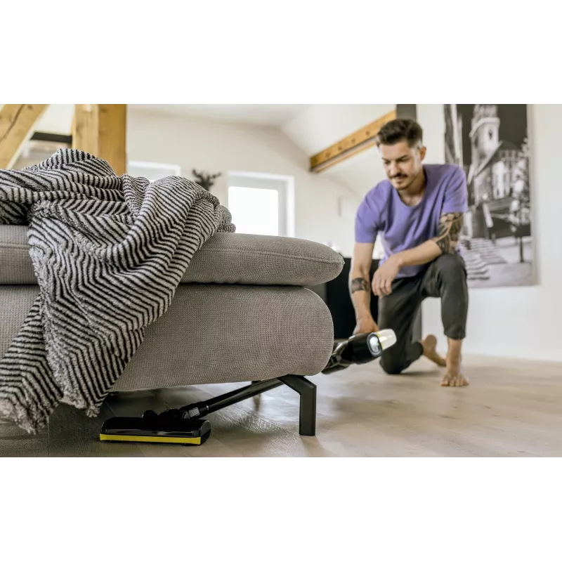 Kärcher VC 4 2-in-1 belaidis dulkių siurblys, 21,6 V Li-Ion, 30 min veikimo, HEPA, geltonas/juodas