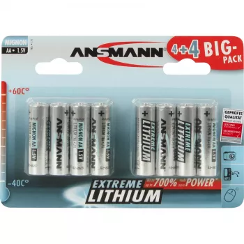 Vienkartinė baterija Ansmann 4+4 Lithium AA, 8 vnt.