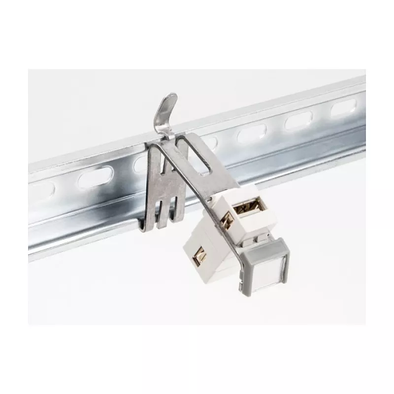 DeLOCK 66477 „Keystone“ laikiklis montuoti ant DIN bėgelio, 1 prievadas, su pažymėjimo laukeliu, metalinis