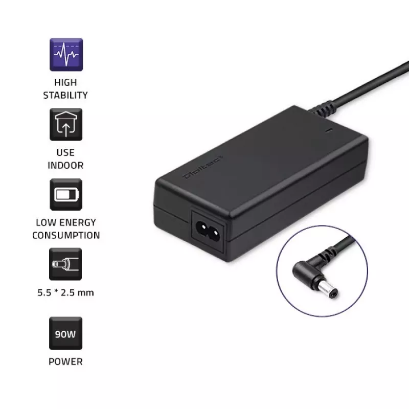 Qoltec 50076 maitinimo adapteris / keitiklis 90W, juodas, vidaus naudojimui