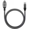 Ethernet kabelis USB-C 3.2 Gen2 kištukas > RJ-45 kištukas, LAN adapteris juodas/sidabrinis, 1,5 metro, pintas tekstilinis apvalkalas