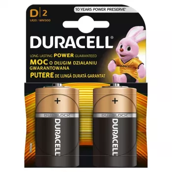 Baterijos Duracell Basic D (R20) – pakuotė po 2 vnt., cinko-anglies elementai