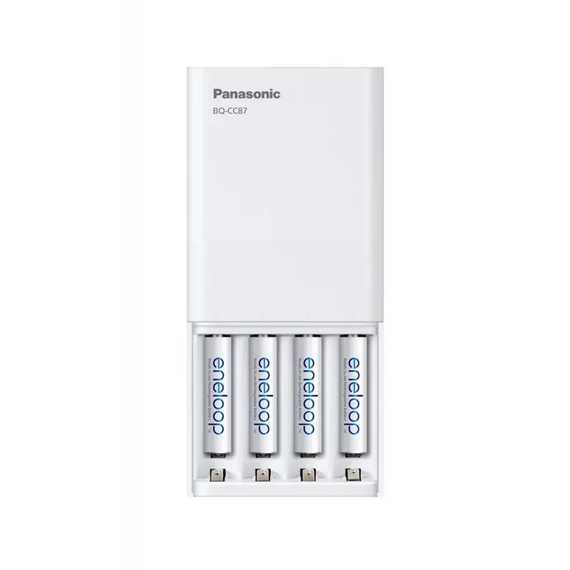 USB akumuliatorių įkroviklis PANASONIC Eneloop Smartplus BQ-CC87 + 4x AA 2000 mAh (K-KJ87MCD40USB)