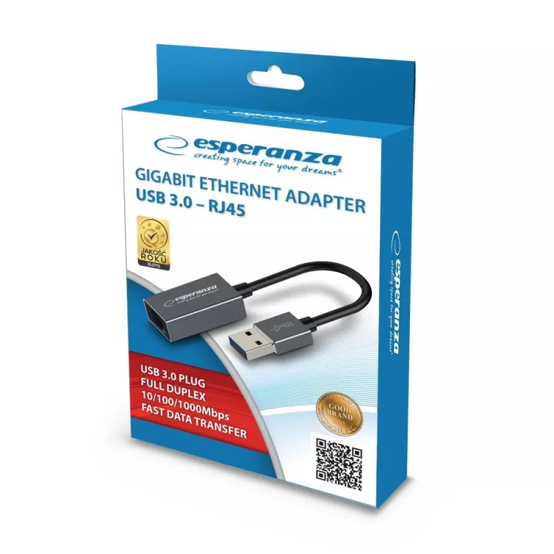 Esperanza ENA101 Ethernet 1000 Mbps adapteris USB 3.0 – RJ45