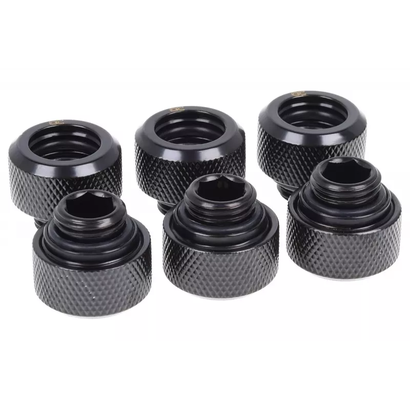 Alphacool 17377 montažinis rinkinys — žalvarinis, juodas, aukštis 16 mm, skersmuo 21 mm skysčio aušinimui