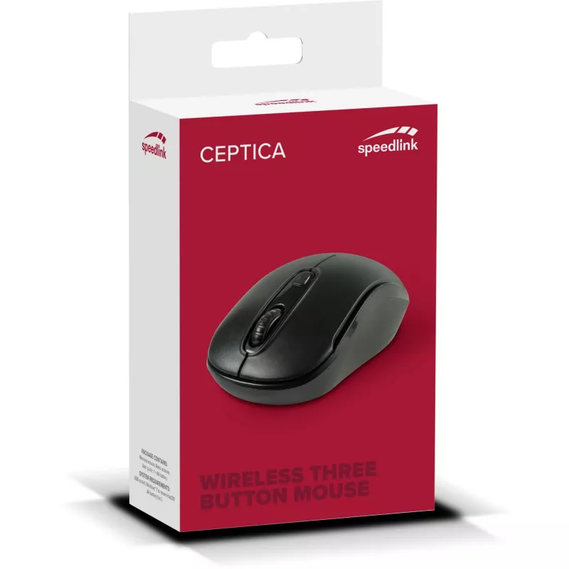 Belaidė pelė SPEEDLINK SL-630013-BKBK, RF 2.4 GHz, 1600 DPI, ambidekstrinė, juoda