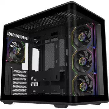 COOLER MASTER Elite 600 ARGB korpusas juodas, 2x grūdintas stiklas