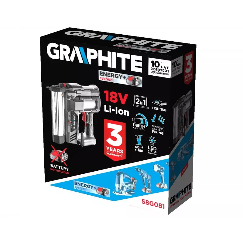 Segiklis-vinys GRAPHITE 58G081 18V 2-in-1, darbinis gylis 270 mm, svoris 2,64 kg