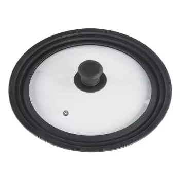 Hama 111545 stiklinis dangtis su silikoniniu apvadu juodas, permatomas