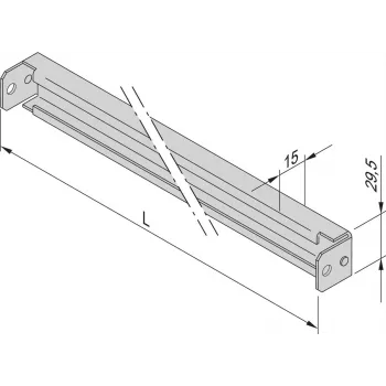 Schroff C-RAIL 600 LG. (2X) (23130333) – bėgelis įrangos tvirtinimui