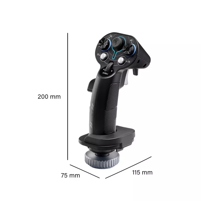 Priedas valdymo rankenai Thrustmaster Sol-R 3 AVA, juoda, USB Type-C, analoginis/digitalinis, PC, 75×115×200 mm