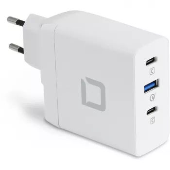 DICOTA D31983 Mobiliojo įrenginio ir nešiojamojo kompiuterio įkroviklis, baltas, 100W, greitasis įkrovimas, GaN