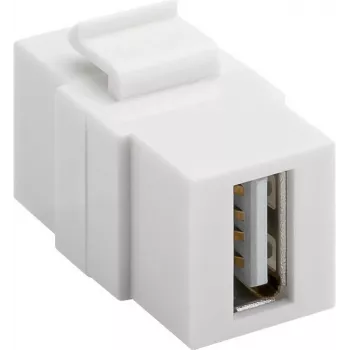 Goobay 79909 plokščias USB A laidas, baltas, USB A (motina) – USB A (motina)
