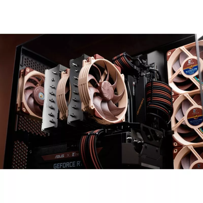 Oro aušintuvas Noctua NH-D15 G2 – dviejų 140 mm ventiliatorių procesoriaus aušintuvas, varinis, 12 V, 1500 RPM maks., tinka LGA 1150/1151/1155/1156/1200/1700 ir AM4/AM5