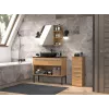 Laisvai pastatoma vonios spintelė Top e Shop NEL V DDS ARTISAN – ąžuolo spalvos, 3 lentynos, 300×300×850 mm