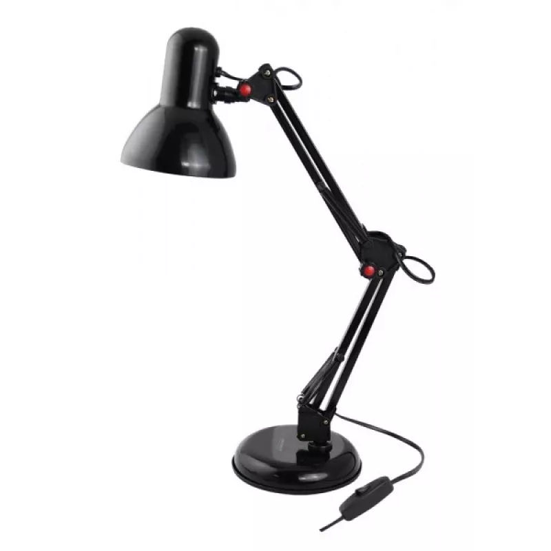 Stalinė lempa ESPERANZA AVIOR E27 12W LED, juoda, reguliuojamas aukštis, lankstus stovas, E27 lizdas