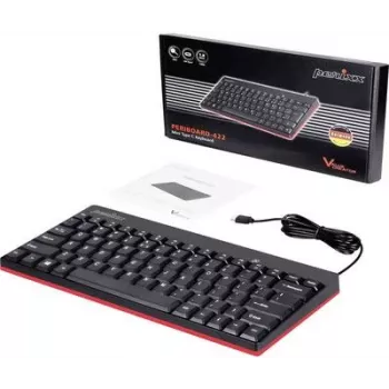 Perixx PERIBOARD-422 DE klaviatūra, USB, QWERTY, vokiškas – JAV anglų išdėstymas, juoda