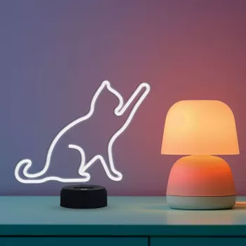 MANTA SNL80WH dekoratyvinė LED lempa su katės figūrėle, balta